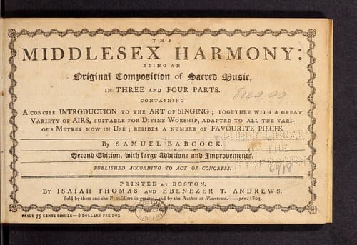 Tapa de The Middlesex harmony