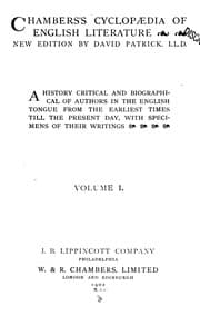 Tapa de Chamber's Cyclopædia of English literature