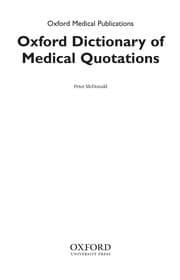 Tapa de Oxford dictionary of medical quotations