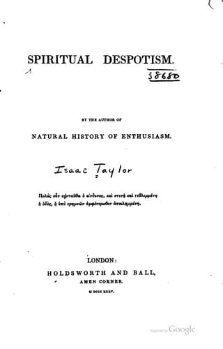 Tapa de Spiritual despotism.