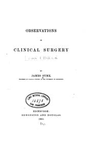 Tapa de Observations in Clinical Surgery
