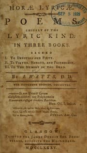 Tapa de Horae lyricae
