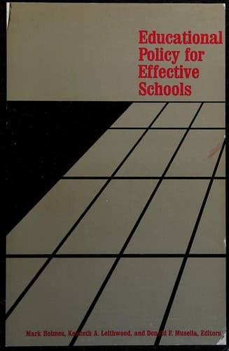 Tapa de Educational policy for effective schools