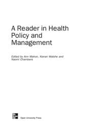 Tapa de A reader in health policy and management