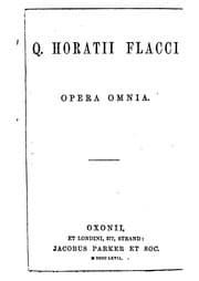 Tapa de Q. Horatii Flacci Opera omnia